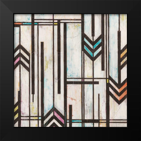 Deco Abstraction II Black Modern Wood Framed Art Print by Vess, June Erica