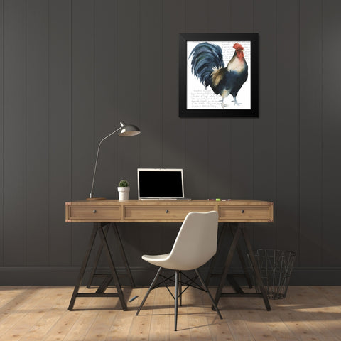 Roosters Crow I Black Modern Wood Framed Art Print by Popp, Grace