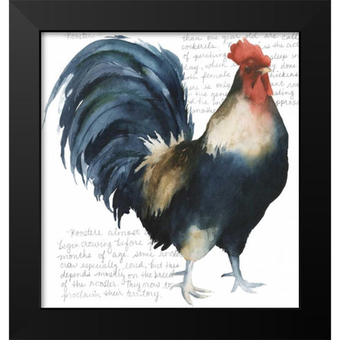 Roosters Crow I Black Modern Wood Framed Art Print by Popp, Grace