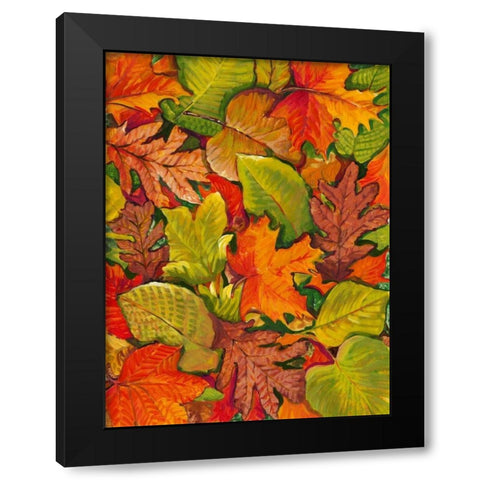 Fallen Leaves I Black Modern Wood Framed Art Print by OToole, Tim