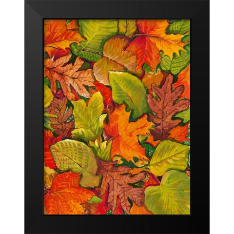 Fallen Leaves I Black Modern Wood Framed Art Print by OToole, Tim