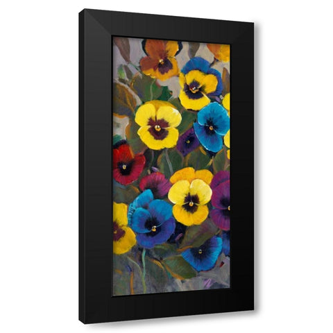 Pansy Panel I Black Modern Wood Framed Art Print with Double Matting by OToole, Tim