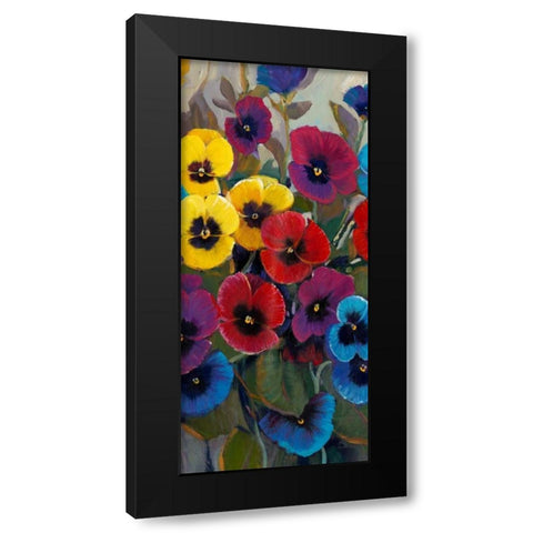 Pansy Panel II Black Modern Wood Framed Art Print with Double Matting by OToole, Tim