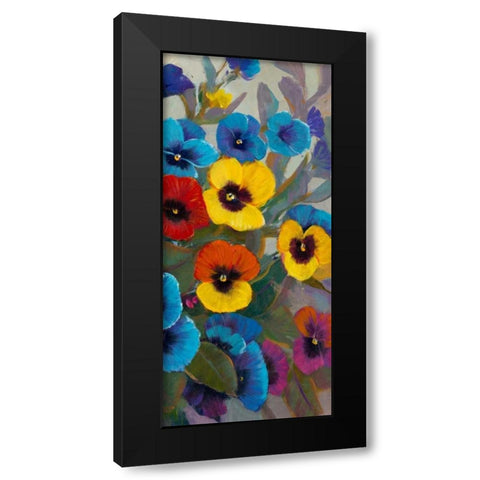 Pansy Panel III Black Modern Wood Framed Art Print with Double Matting by OToole, Tim