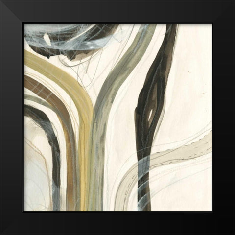 Neutral Lines I Black Modern Wood Framed Art Print by Vess, June Erica