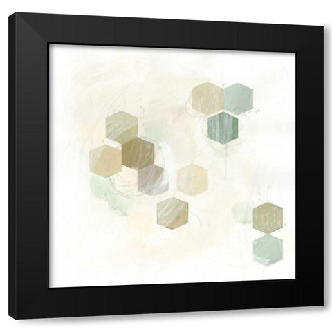 Honeycomb Reaction II Black Modern Wood Framed Art Print by Vess, June Erica