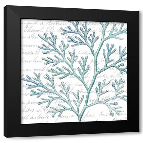 Aqua Marine IX Black Modern Wood Framed Art Print with Double Matting by Hambly, Anna