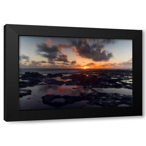 Lava Rocks Black Modern Wood Framed Art Print by Head, Danny