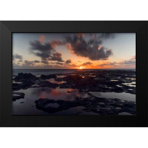 Lava Rocks Black Modern Wood Framed Art Print by Head, Danny