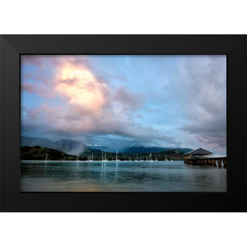 Rains at Hanalei Black Modern Wood Framed Art Print by Head, Danny