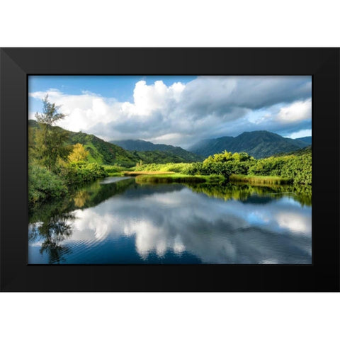 Cloud Reflections I Black Modern Wood Framed Art Print by Head, Danny