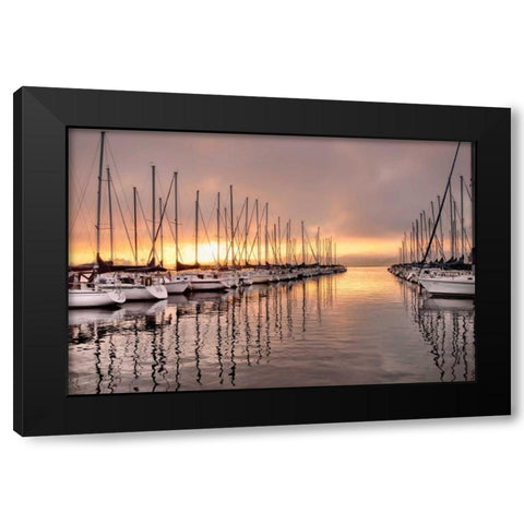 At First Light Black Modern Wood Framed Art Print by Head, Danny