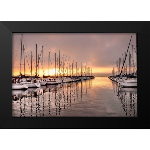 At First Light Black Modern Wood Framed Art Print by Head, Danny