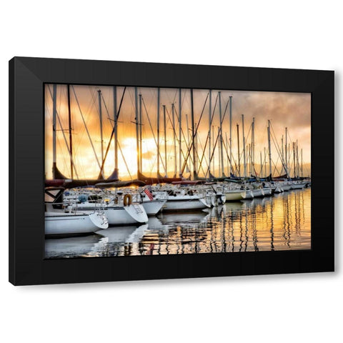 Backlit Marina Black Modern Wood Framed Art Print by Head, Danny