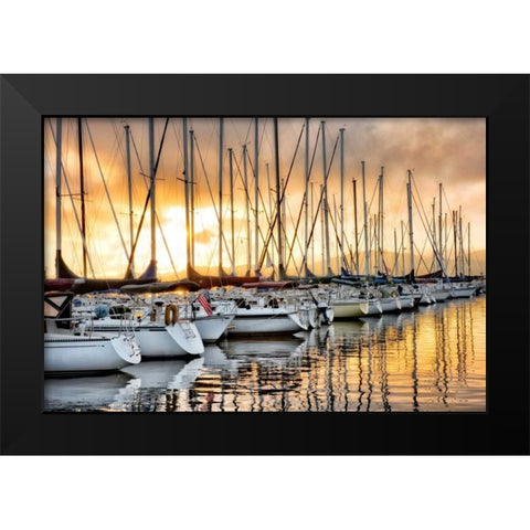 Backlit Marina Black Modern Wood Framed Art Print by Head, Danny