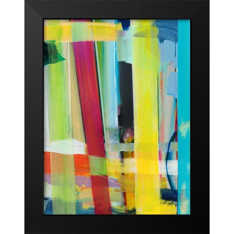 Intersecting Colors II Black Modern Wood Framed Art Print by Fuchs, Jodi