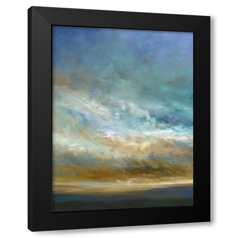 Coastal Clouds Triptych I Black Modern Wood Framed Art Print by Finch, Sheila