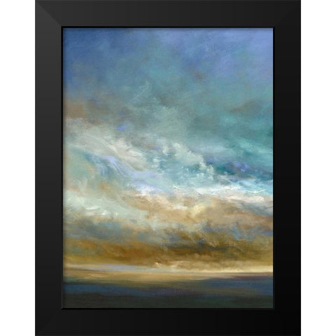 Coastal Clouds Triptych I Black Modern Wood Framed Art Print by Finch, Sheila
