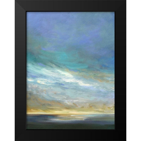 Coastal Clouds Triptych II Black Modern Wood Framed Art Print by Finch, Sheila