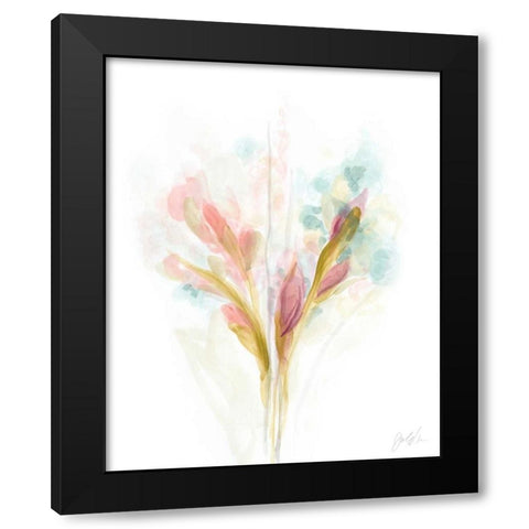 Floral Trace I Black Modern Wood Framed Art Print by Vess, June Erica