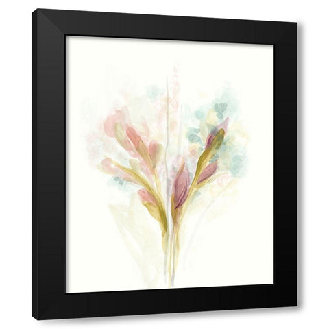 Floral Trace I Black Modern Wood Framed Art Print by Vess, June Erica