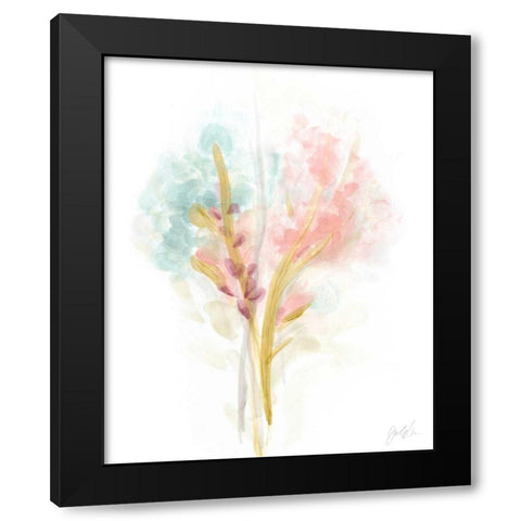 Floral Trace II Black Modern Wood Framed Art Print with Double Matting by Vess, June Erica