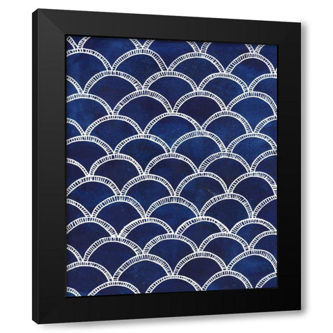Indigo Pattern II Black Modern Wood Framed Art Print by Popp, Grace