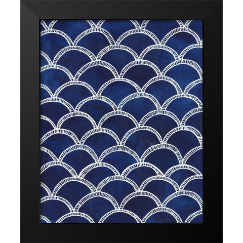 Indigo Pattern II Black Modern Wood Framed Art Print by Popp, Grace