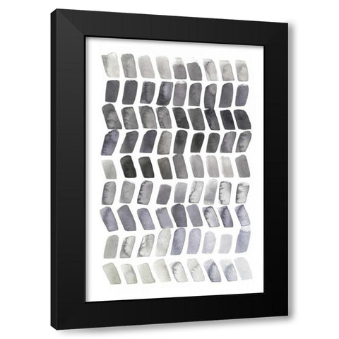 Watercolor Chevron II Black Modern Wood Framed Art Print with Double Matting by Popp, Grace