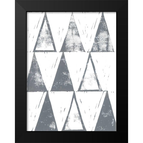 Triangle Block Print I Black Modern Wood Framed Art Print by Popp, Grace