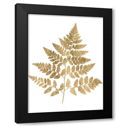 Graphic Gold Fern I Black Modern Wood Framed Art Print with Double Matting by Studio W