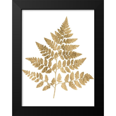 Graphic Gold Fern I Black Modern Wood Framed Art Print by Studio W