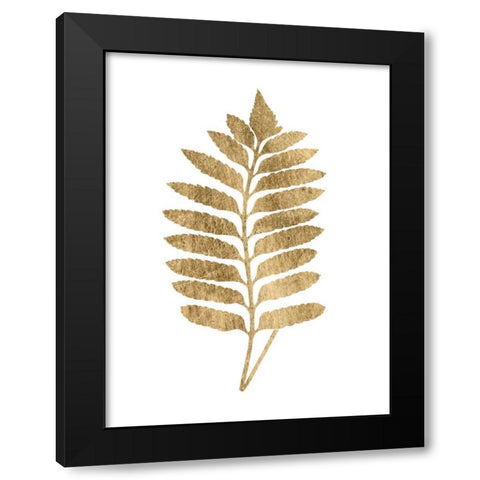 Graphic Gold Fern III Black Modern Wood Framed Art Print by Studio W