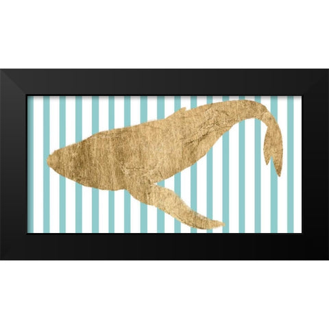 Pin Stripe Whale II Black Modern Wood Framed Art Print by Studio W