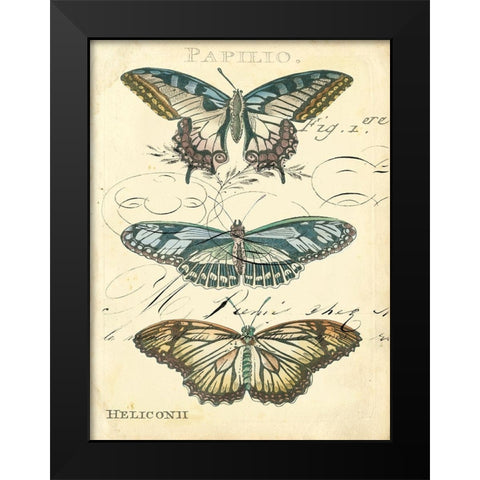 Custom Butterfly Ephemera I (GC) Black Modern Wood Framed Art Print by Zarris, Chariklia