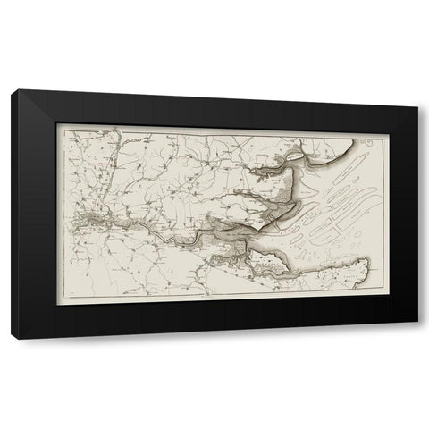 River Thames II Black Modern Wood Framed Art Print with Double Matting by Stadler, Joseph