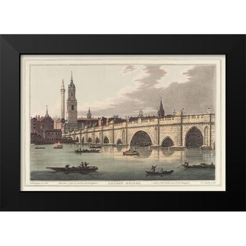 UA CH London Bridge Black Modern Wood Framed Art Print by Stadler, Joseph