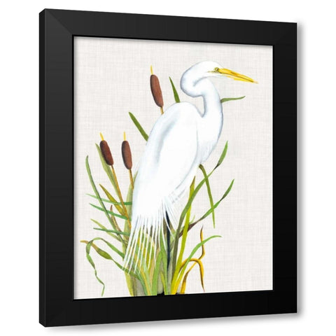 Waterbirds and Cattails III Black Modern Wood Framed Art Print by McCavitt, Naomi