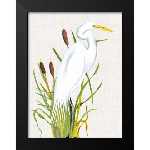 Waterbirds and Cattails III Black Modern Wood Framed Art Print by McCavitt, Naomi