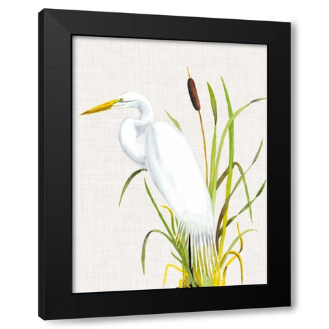 Waterbirds and Cattails IV Black Modern Wood Framed Art Print by McCavitt, Naomi