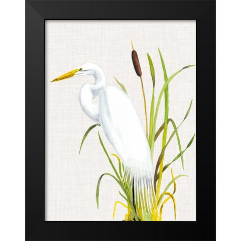 Waterbirds and Cattails IV Black Modern Wood Framed Art Print by McCavitt, Naomi