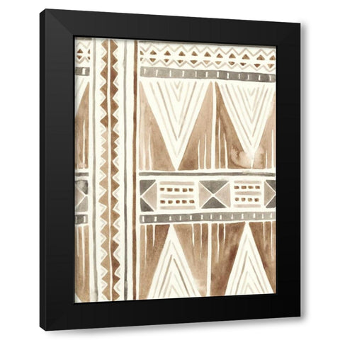 Tribal Impressions I Black Modern Wood Framed Art Print with Double Matting by Vess, June Erica