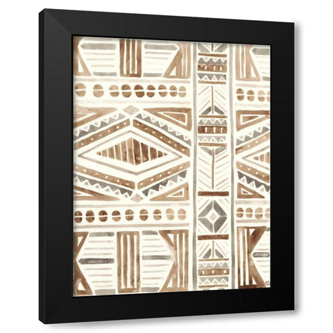 Tribal Impressions II Black Modern Wood Framed Art Print by Vess, June Erica