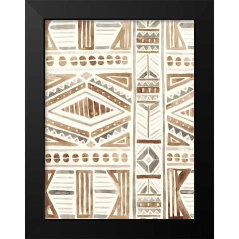 Tribal Impressions II Black Modern Wood Framed Art Print by Vess, June Erica