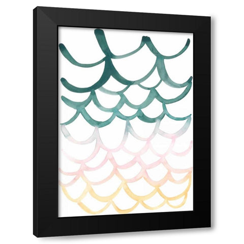 Mermaid Scales I Black Modern Wood Framed Art Print by Popp, Grace