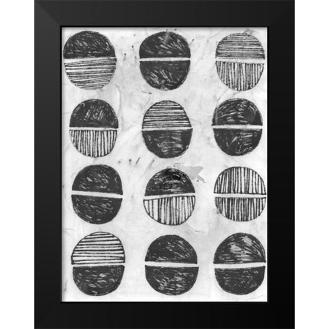 Symbol Imprint I Black Modern Wood Framed Art Print by Vess, June Erica