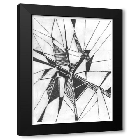Symbol Imprint II Black Modern Wood Framed Art Print by Vess, June Erica