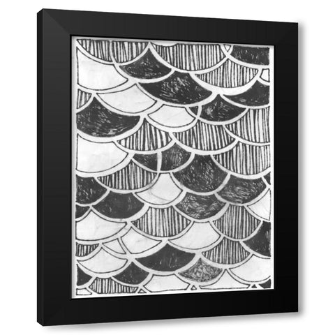 Symbol Imprint III Black Modern Wood Framed Art Print with Double Matting by Vess, June Erica