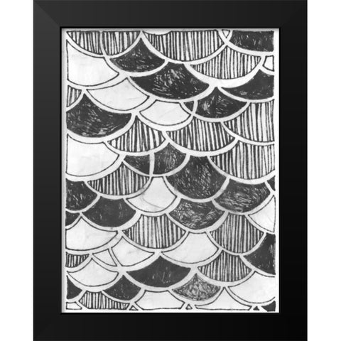 Symbol Imprint III Black Modern Wood Framed Art Print by Vess, June Erica