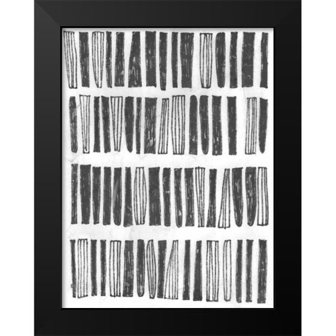Symbol Imprint IV Black Modern Wood Framed Art Print by Vess, June Erica